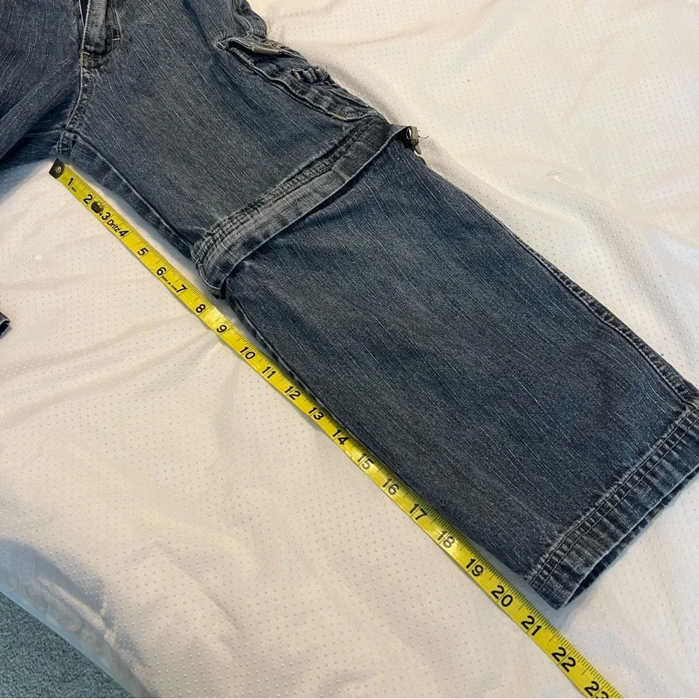 Vintage 90s Y2K Kids Arizona Convertible Cargo Jeans Size 10 Inseam 21”